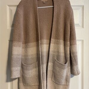 Barefoot Dreams Tan and Cream Cardigan